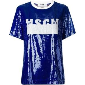 MSGM Sequin Logo Tee